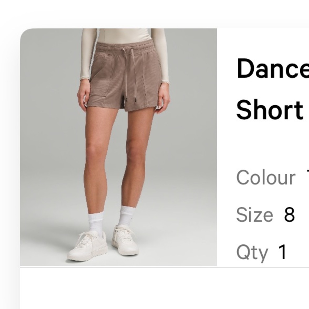 Lululemon Tauptastic Dance Studio High Rise short 3.5” Size 8
